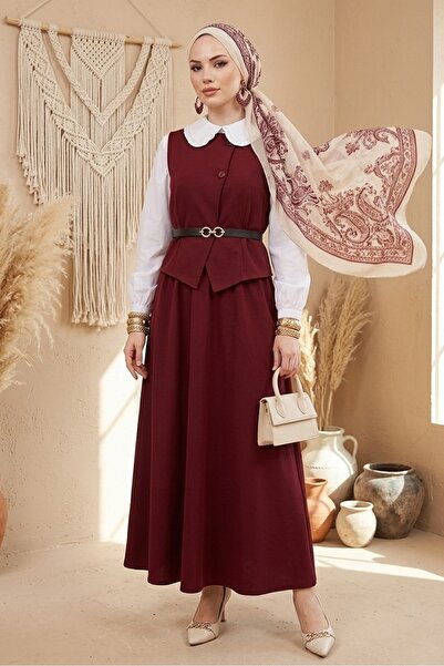 Bestenur Asile vesta i suknja, dupli set 1341 - bordo crvena