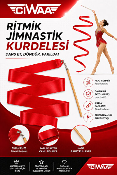 CIWAA Jimnastik Gösteri Kurdelası 4 Metre