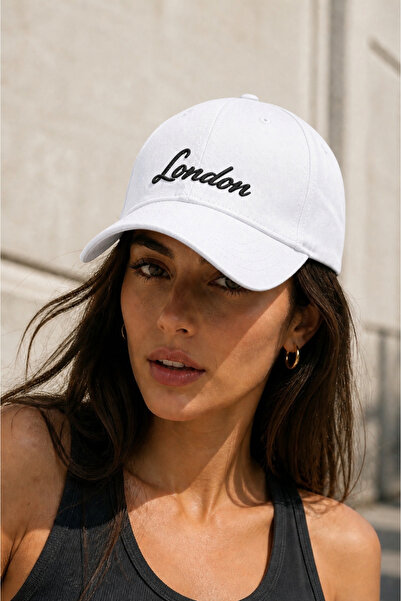 Zeramine 2024 London Nakışlı Beyaz Unisex Baseball Şapka – Ayarlanabilir Spor...