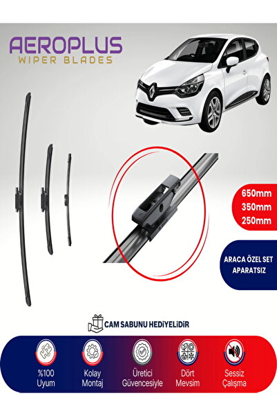 Aeroplus Renault Clio 4 Ön Arka Muz Silecek Takımı 2012-2019