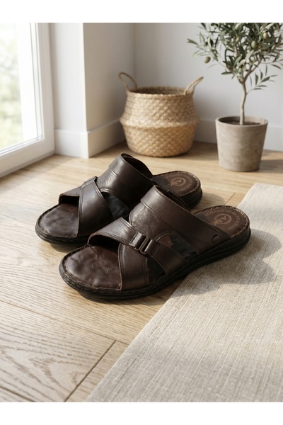 StepMore Genuine Leather Men's Sandals Slippers Summer Orthopedic Comfortable...