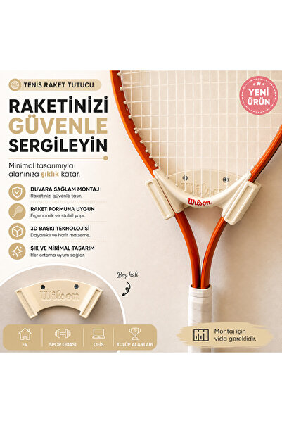 3B Duvara Monte Çok Amaçlı Raket Tutacak & Askı Aparatı – 3D Baskı