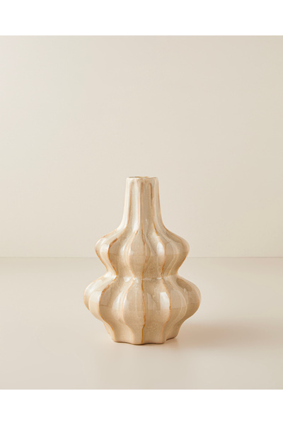 English Home Juliet Seramik Vazo 15x15x21 cm Bej