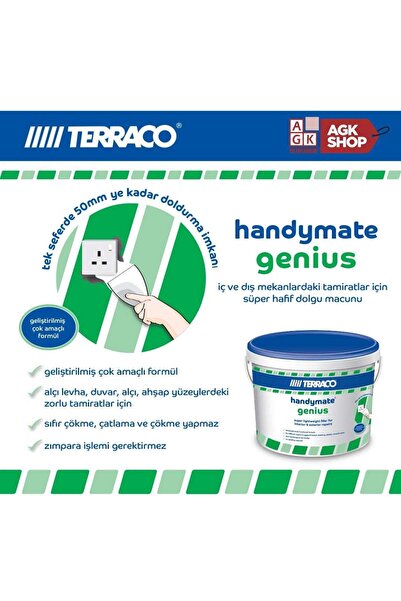 TERRACO Handymate Genius Çok Amaçlı Süper Hafif Tamir Dolgu Macunu - 1 Lt