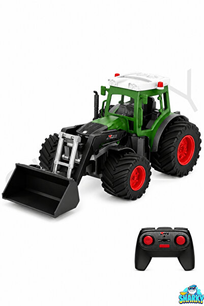 SHARKY Oyuncak 2.4GHz Uzaktan Kumandalı 1:24 Ölçek Şarjlı Rc Traktör Kepçe Ap...