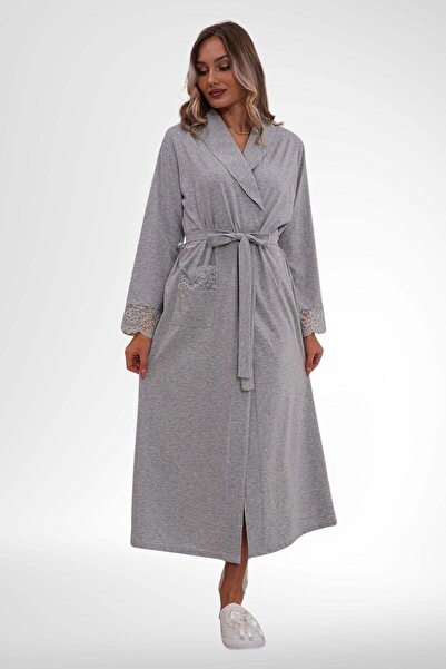 Mecit Pijama Rochie de damă Mecit 1543 Gri Plus Size