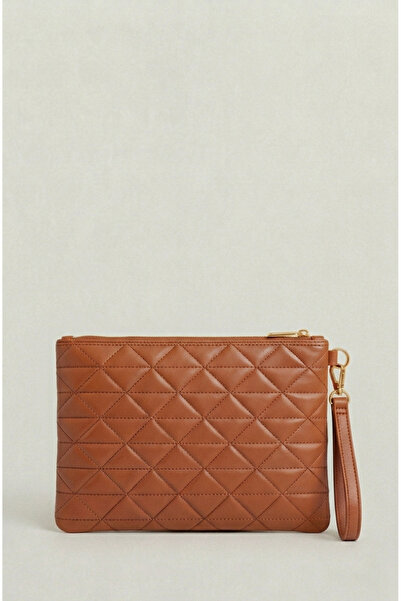 Bagfoni Γυναικεία τσάντα χειρός Clutch Portfolio με τριγωνικό σχέδιο σε απόχρ...