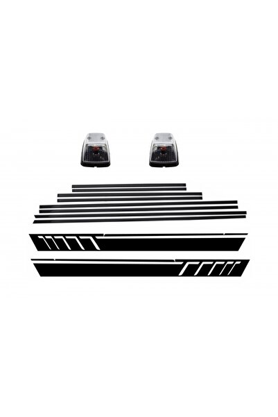 tuningset Bandă decorativă pentru uși cu autocolante laterale, vinil, negru m...