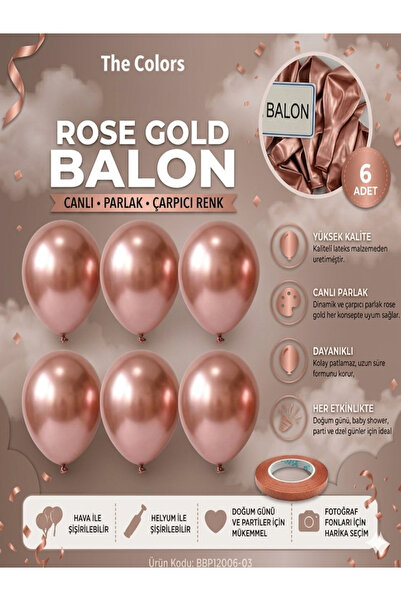ÇAVUŞ E-TİCARET Rose Gold Balon Seti,Doğum Günü Parti Balonu Parti Süsleme