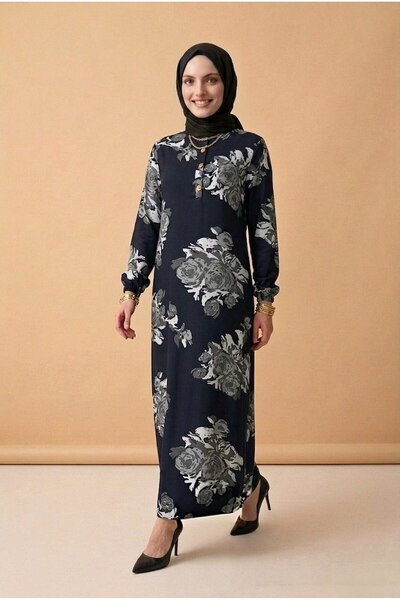 Generic Brand ROCHIE ÎNTELIGENTĂ 1. Rochie hijab gri din țesătură de viscoză ...