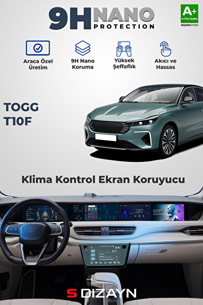 S Dizayn S-Dizayn Togg T10F 9H Nano İç Merkezi Kontrol Ekran Koruyucu (PARLAK...