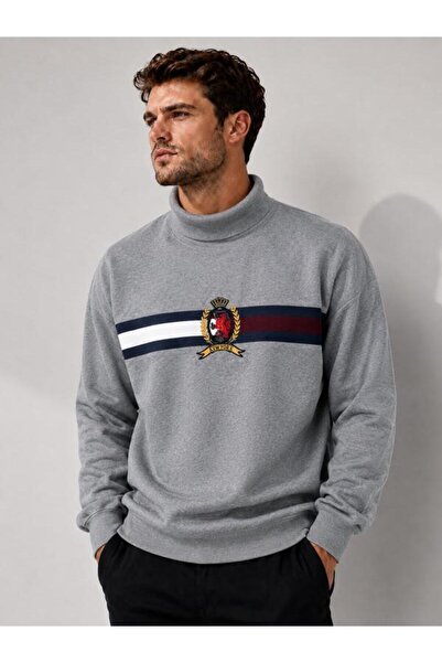 Tommy Hilfiger Oversize Turtleneck Embroidered Unisex Sweatshirt