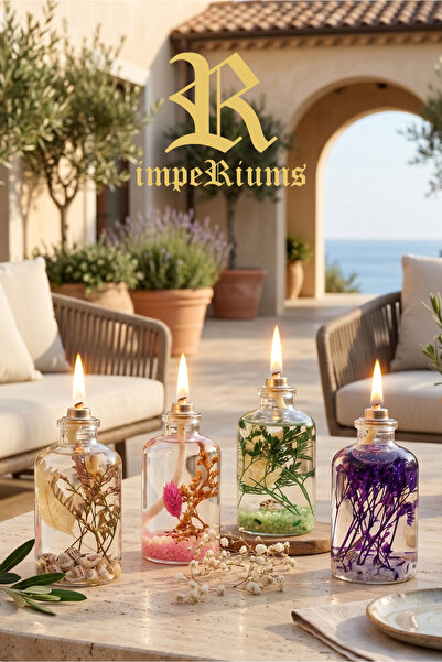 impeRiums El Yapımı Dekoratif Kandil Mum 4’lü Set – Premium Ev & Masa Dekoru