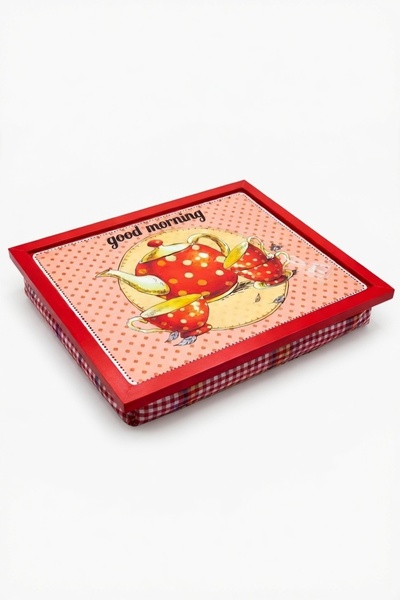 DECOLOVE Yastıklı Dizüstü Tepsi Kırmızı 36x46