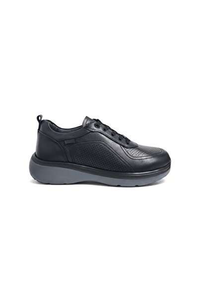MARCOMEN Men's Leather Daily Comfortable Sole Shoes 23367 - Black - 44