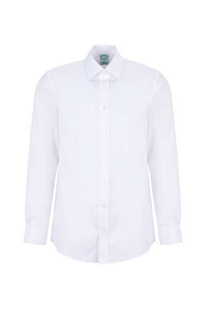 BROOKS BROTHERS Beyaz Erkek Slim Fit Gömlek BBSS26MSH037