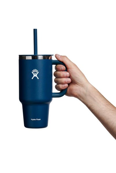 Hydro Flask كوب سفر متعدد الاستخدامات مع شفاطة سعة 946 مل (32 أونصة) - أزرق داكن