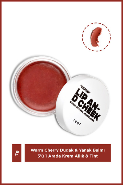 Leef Lip & Cheek Balm Charm | Kırmızı Dudak & Yanak Balmı | 3’ü 1 Arada Krem ...