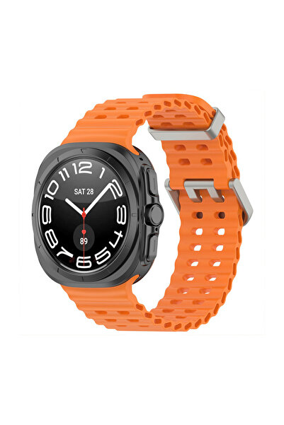 KRETON Samsung Galaxy Watch 7 Ultra 47mm ile Uyumlu Kordon Dalgalı Delikli Me...