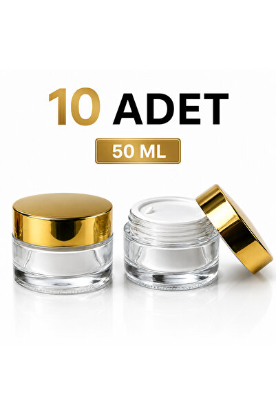 makrobay 10 Pieces 50 ml Luxury Glass Cream Jars - Thick Bottom Leak-Proof Lid