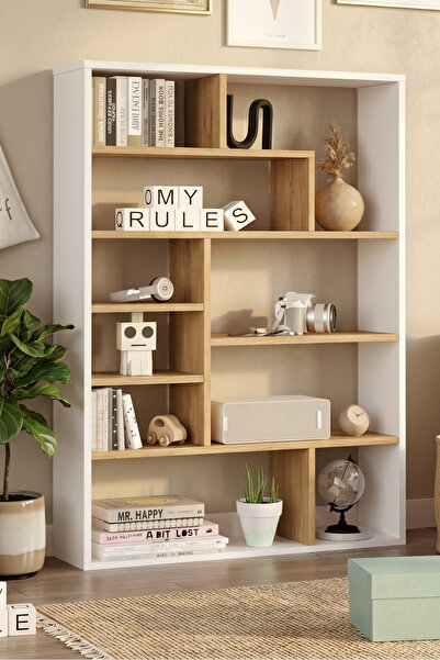 Yurudesign Craft Kitaplık 124cm Sepet-Beyaz CF1-SW
