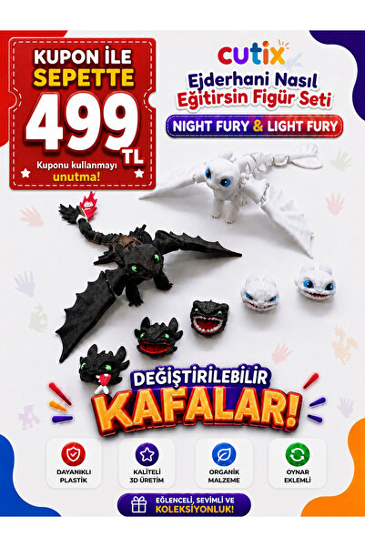 Cutix Dişsiz & Işığın Öfkesi Oyuncak Figür Ejderhanı Nasıl Eğitirsin Gecenin ...