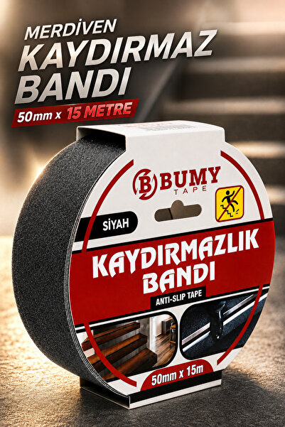 BUMY MERDİVEN KAYDIRMAZLIK BANDI SİYAH / 50 MM X 15 MT