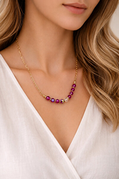 Camellie KY Jewels Fuchsia Dream | Fuşya Işık Geçişli Premium Kristal Altın K...