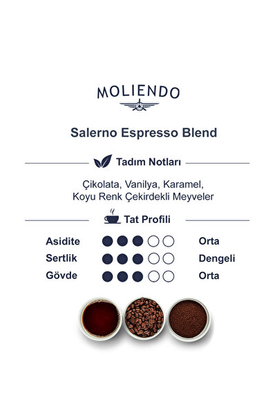 Moliendo Finest Coffee Salerno Espresso Blend Kahve (Çekirdek Kahve) 1000 g