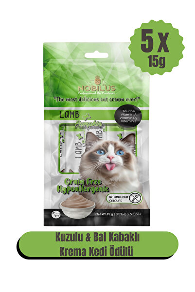 NOBİLUS Kuzu Ve Balkabaklı Kedi Krema Ödülü 5X15G