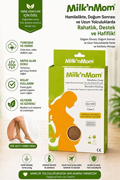 milk'nmom anne sütü sağım seti Unisex Önleyici Rahatlatıcı Çorap