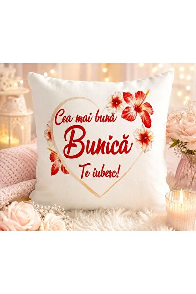 OEM Pernă Personalizată cu Mesajul ''Cea mai bună Bunică'' 40x40 cm