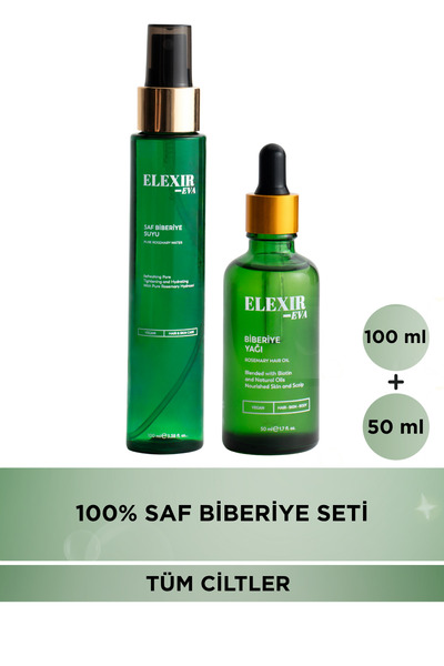 Elexir Eva Biberiye Yağı & Biberiye Suyu Avantajlı Bakım Paketi – Saç Dökülme...