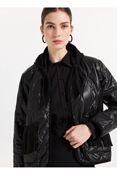 2wins Siyah Kadın Rahat Kapitone Ceket Sandia Jacket