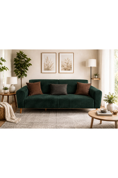 Akbal Home Chester Koltuk Örtüsü 3’lü Likralı Lastikli Tüm Giydirme Nubuk Züm...