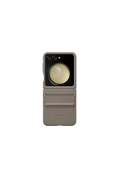 Samsung Husă din piele cu clapă pentru Galaxy Z Flip5, EF-VF731PAEGWW, Etoupe