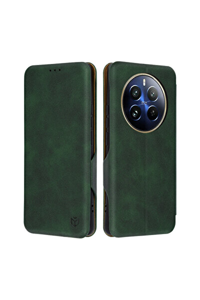 Techsuit Husă pentru Realme 12 Pro / 12 Pro+ - Portofel Sigur Plus - Verde