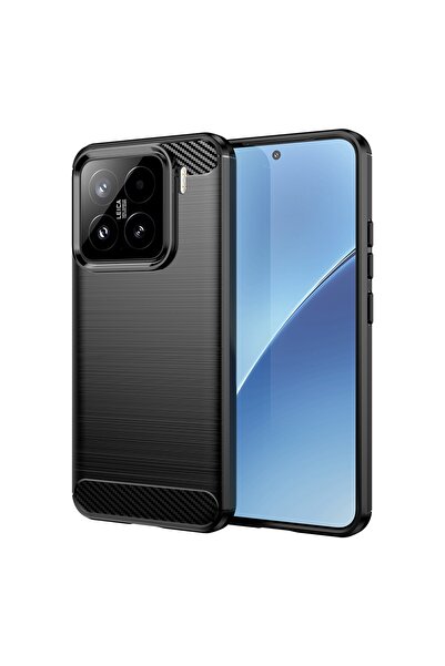 Techsuit Case for Xiaomi 15, Carbon Silicone, blue - black