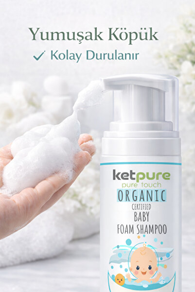 ketpure Organik Bebek Köpük Şampuan – Yenidoğandan İtibaren | Saç Ve Vücut İçin – 200 ml