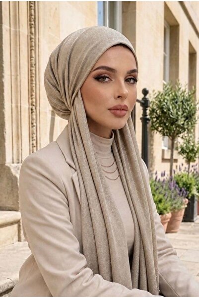 Aişe tesettür Vizon Melanj Bandana Bone Şal