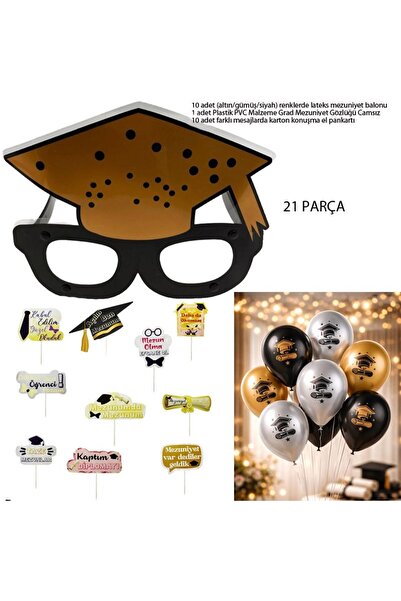 partidolu PVC Grad Gözlüğü Mezuniyet Balonları Mezuniyet Konuşma Pankartı Set...