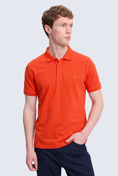Hatemoğlu Pomegranate Flower Regular Fit Polo Collar 100% Cotton T-Shirt