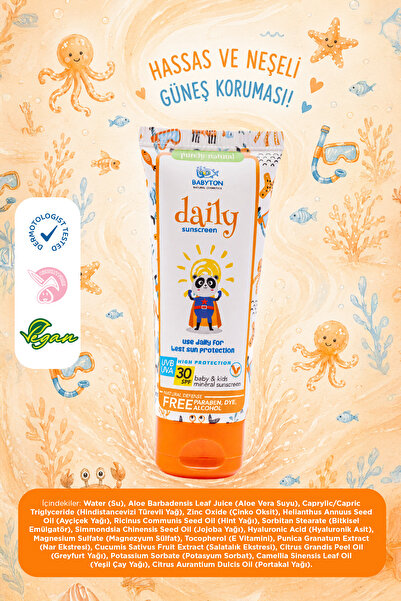 BABYTON Doğal Günlük Güneş Koruyucu Krem 100 ml