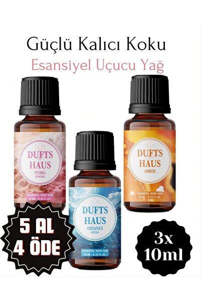 duftshaus Okyanus, Pudra, Amber Saf Esansiyel Uçucu Yağ Buhurdanlık Yağı Difü...