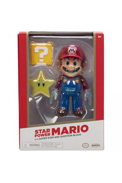 Jakks Pacific Nintendo Super Mario figürü Mario ve Star koleksiyoncu kutusund...