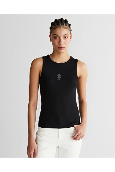 Gant Kadın Siyah Bisiklet Yaka Regular Fit T-Shirt