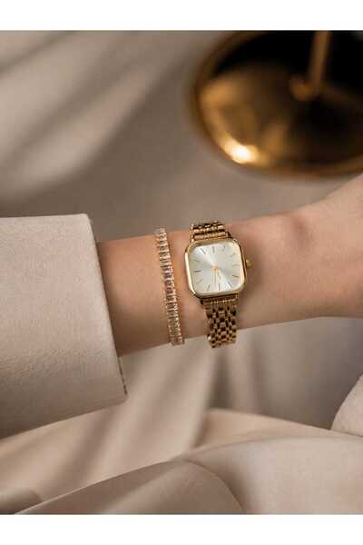 Evaa Jewelry Accessories ساعة يد نسائية كلاسيكية بتصميم عتيق مع سوار مرصع بال...