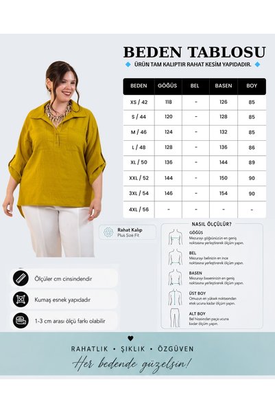 Roxxlen Women's Plus Size Pocket-Button Detailed Shirt