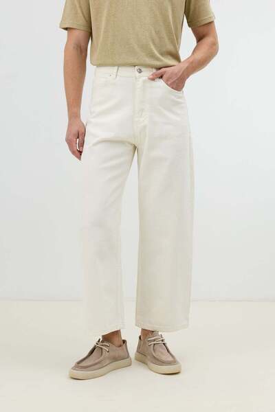 Antioch Ekru Basic Relax Fit Erkek Kot Pantolon
