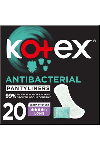 Kotex فوط صحية مضادة للبكتيريا، حماية بنسبة 99% من نمو البكتيريا، مقاس طويل، ...